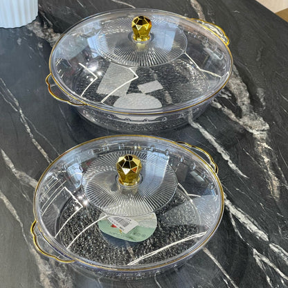 2 Sized Acrylic Casserole Dish With Lid