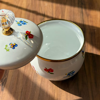 Multipurpose Enamel Storage Jar With Lid