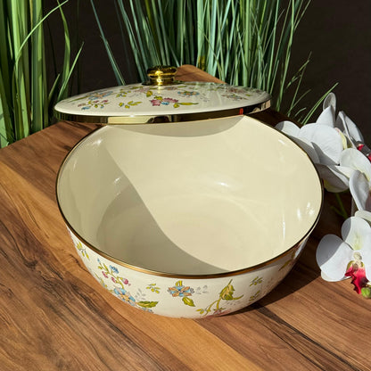 Floral Elegance Enamel Cookware