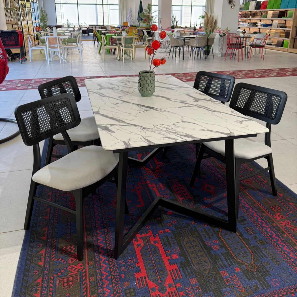 Vallen Versillia Table & Victoria ZAN Wood Chairs Indoor Set