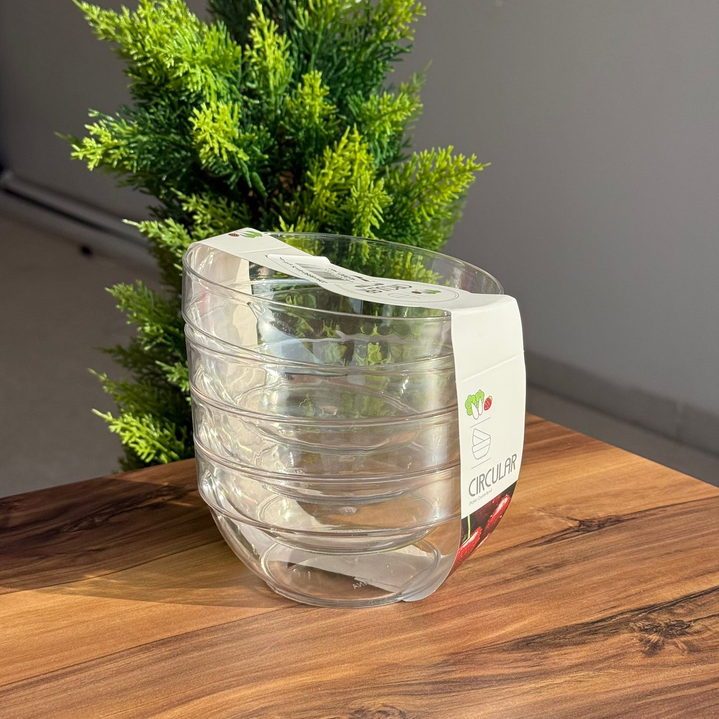 Clear Round Serving Bowls Set