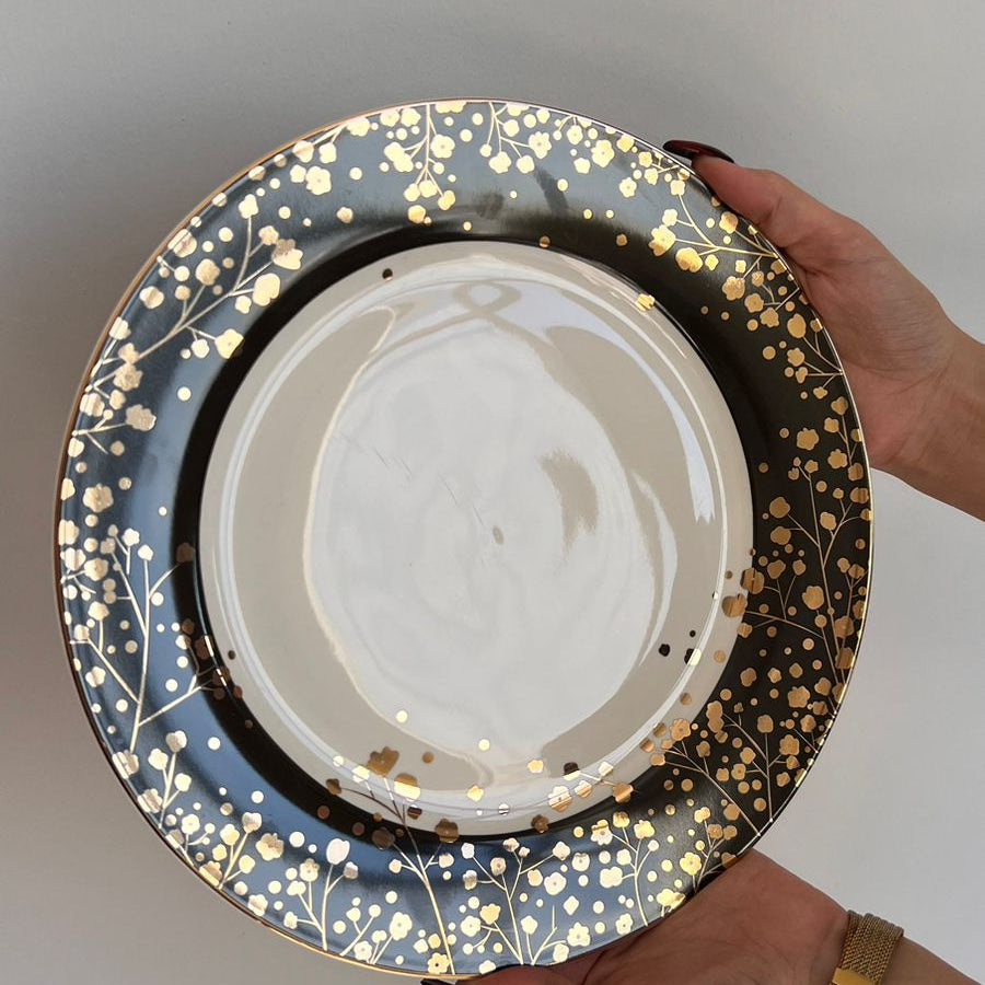 20PCS Golden Floral Dining Tableware Set