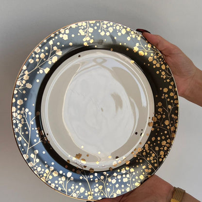 20PCS Golden Floral Dining Tableware Set