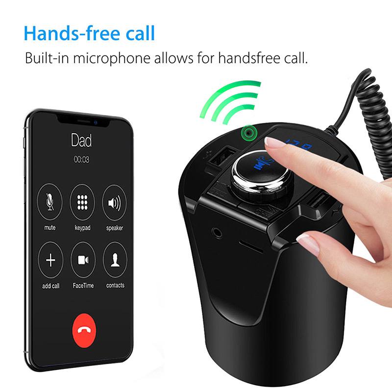 Multifunctional Cup-Shaped Car FM Transmitter