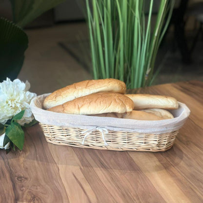 Wicker Willow Storage Basket With Cloth Lining