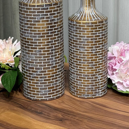 Brick Pattern Bottle Vases