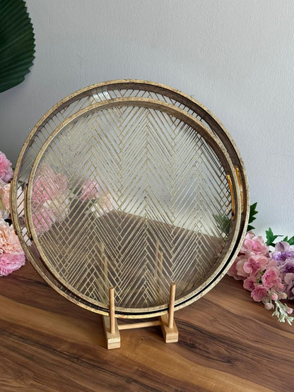 Elegant Golden Serving Trays