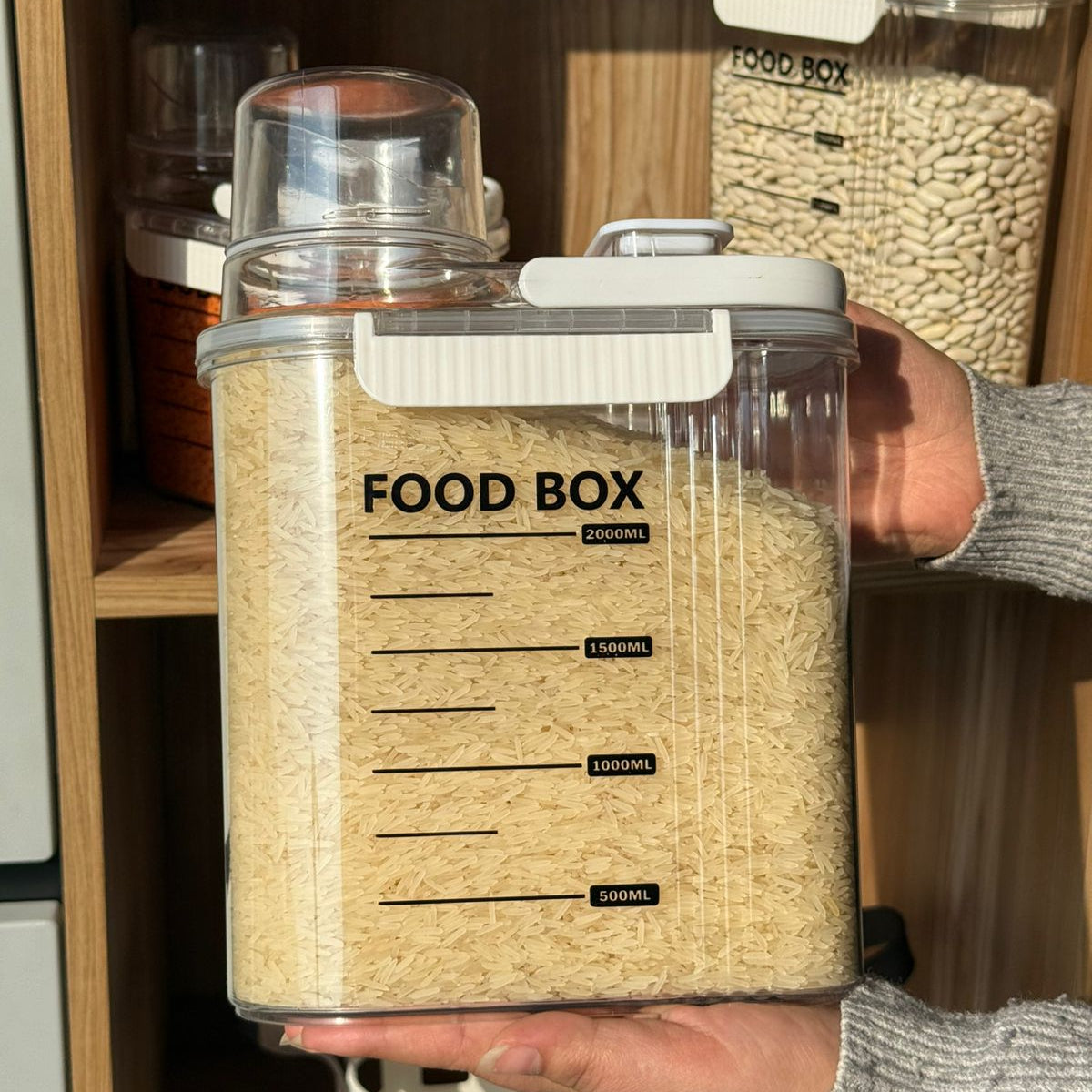 Storage Food Box With Measuring Cup