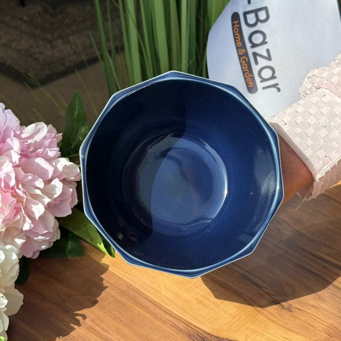 24-Peices Modern Stoneware Dining Set Textured Rim Design