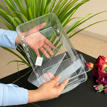 Clear Multi-Section Storage Organizer Box