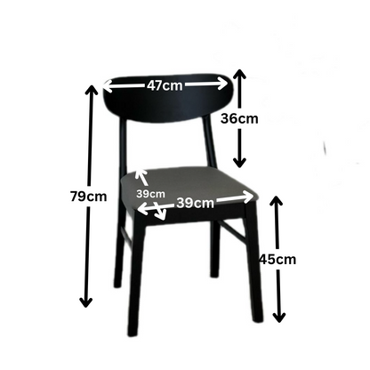 IYAN- Modern Wooden Dining Chair with Cushioned Seat