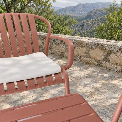 Modern Luxury Durable Outdoor Seating Set - Brick Red