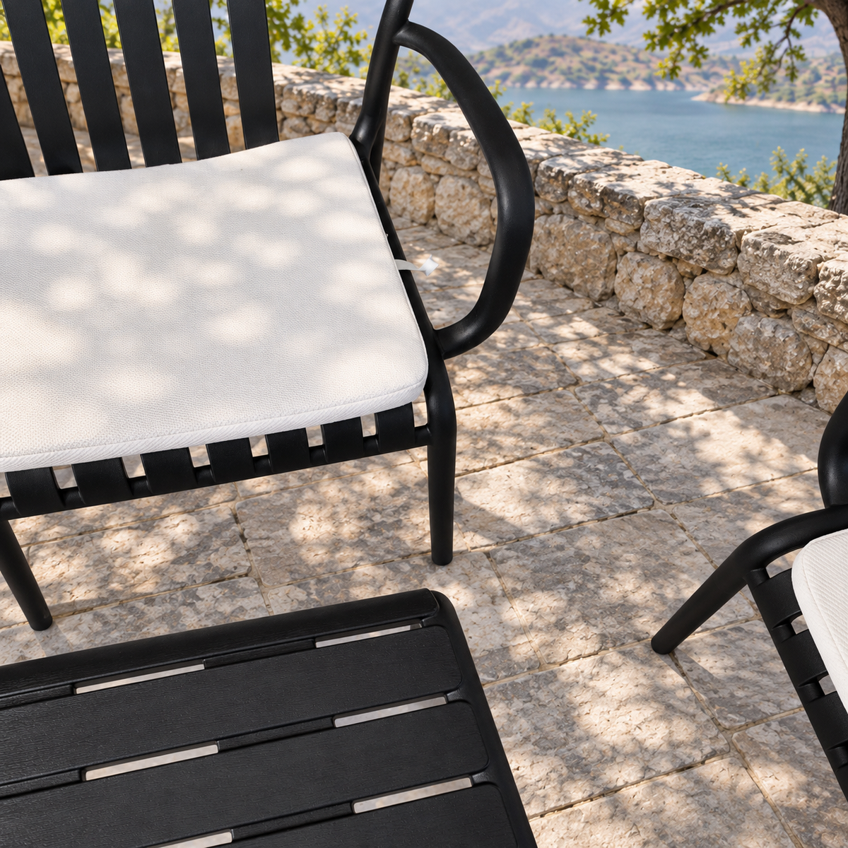 Modern Luxury Durable Outdoor Seating Set - Black