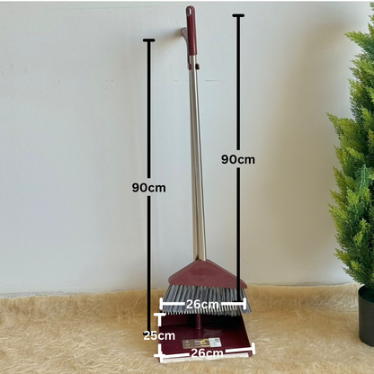 Broom & Long-Handle Dustpan Set