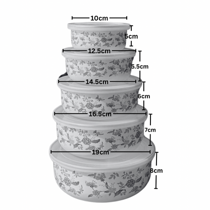 Set Of 5- PCS Imperial Elegance Storage Boxes With Lids
