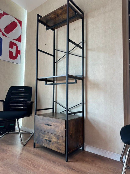 Standing Rack with Wooden Shelves