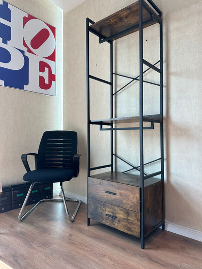 Standing Rack with Wooden Shelves