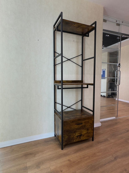 Standing Rack with Wooden Shelves