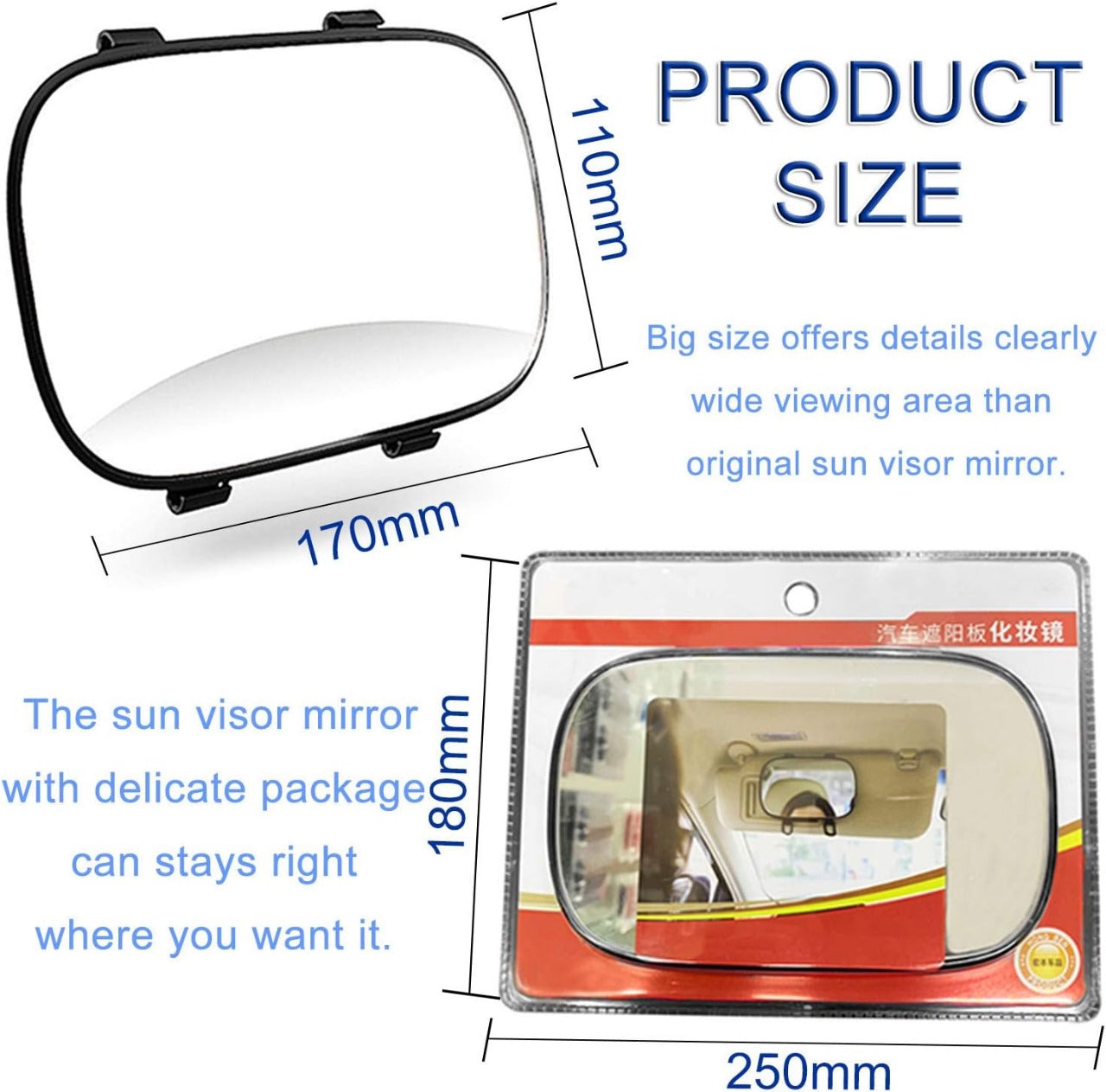 Portable Car Sun Visor Makeup Mirror