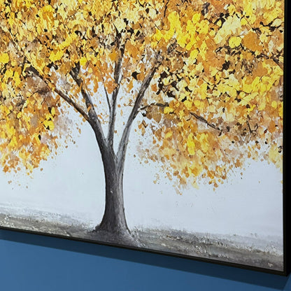 Golden Autumn Tree – Modern Wall Art Set (3 Pieces)