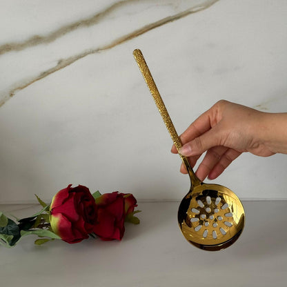 Luxury Gold / Silver Stainless Steel Skimmer & Ladle Set
