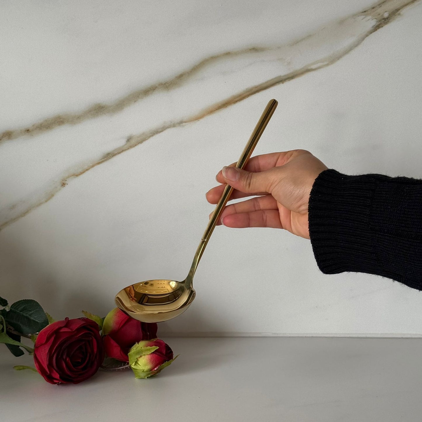 Luxury Gold / Silver Stainless Steel Skimmer & Ladle Set