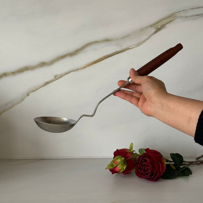 Stainless Steel Kitchen Tool Collection with Wooden Handles