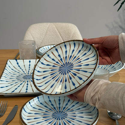 Modern Blue Pattern Dinnerware Set