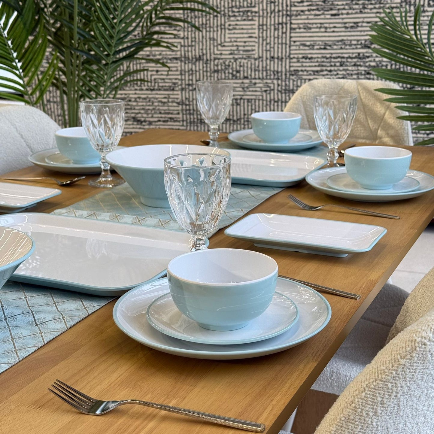 24 قطعة - طقم أواني طعام عصرية أنيقة