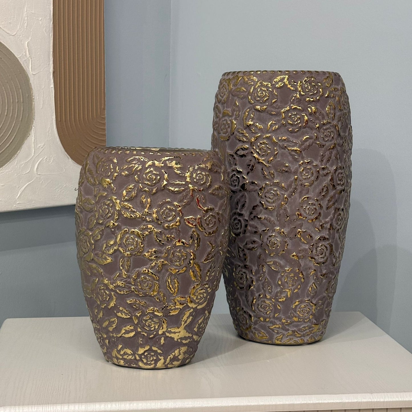 Golden Floral Luxury Vase Collection