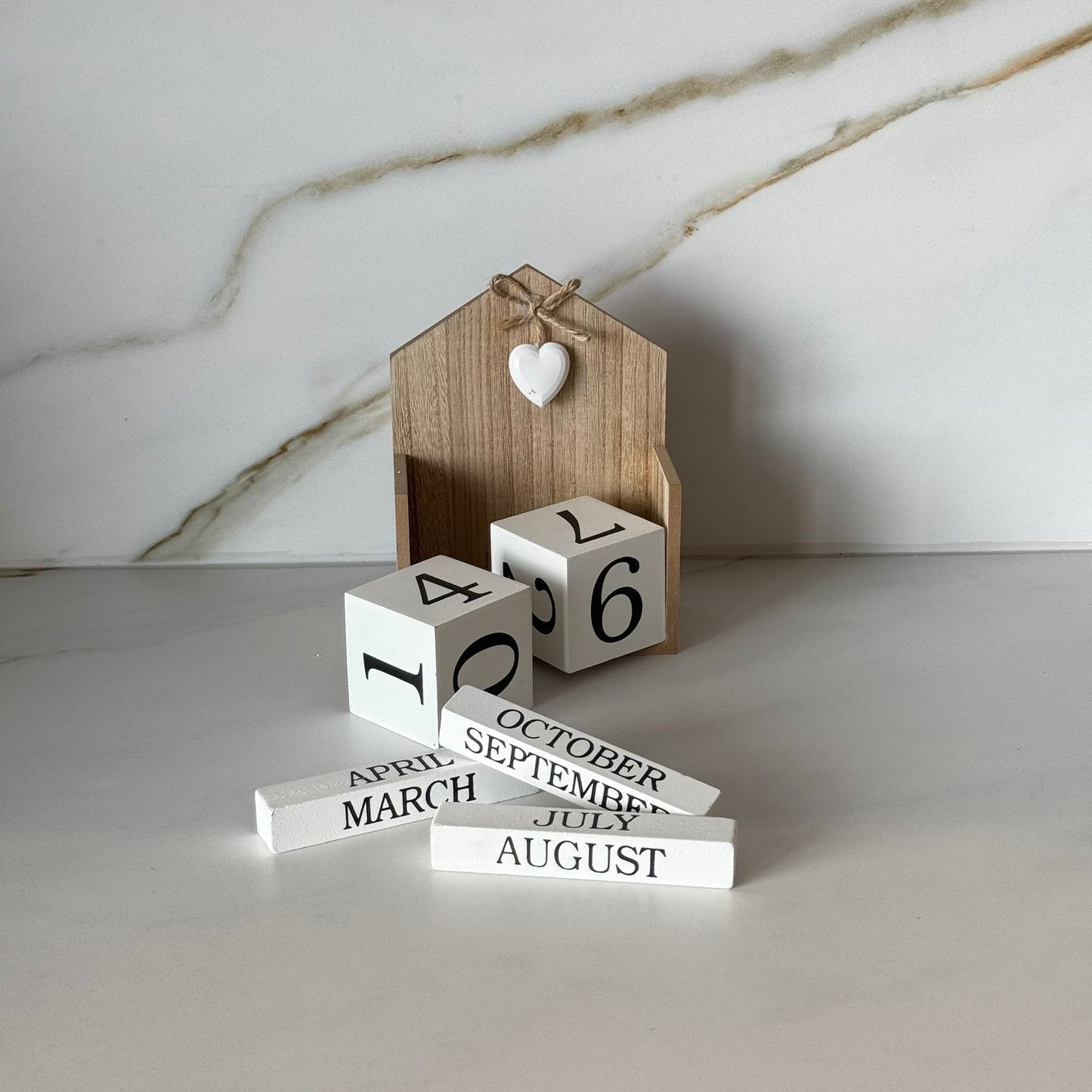 Wooden Perpetual Desk Calendar Block Set