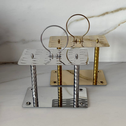 Luxury Gold Stainless Steel Cutlery Stand with Handle