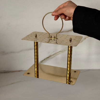 Luxury Gold Stainless Steel Cutlery Stand with Handle