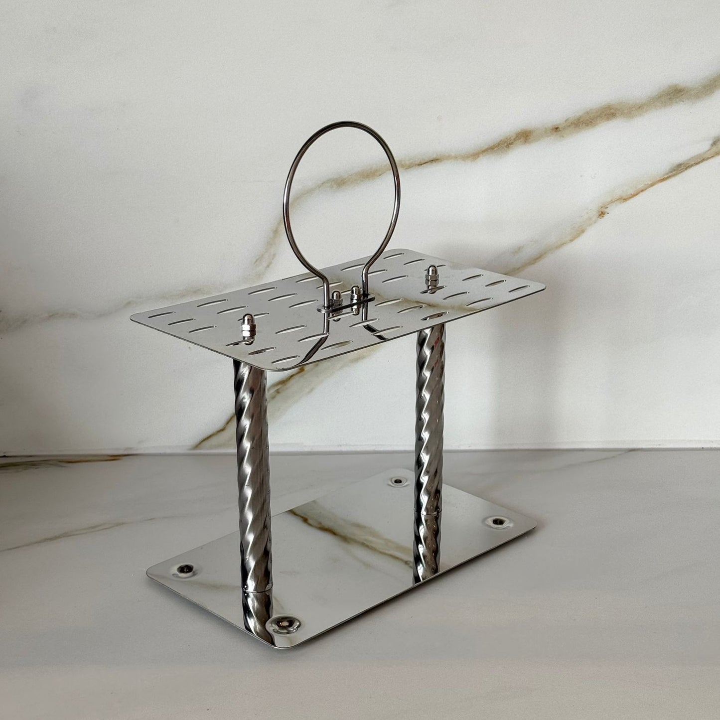 Luxury Gold Stainless Steel Cutlery Stand with Handle