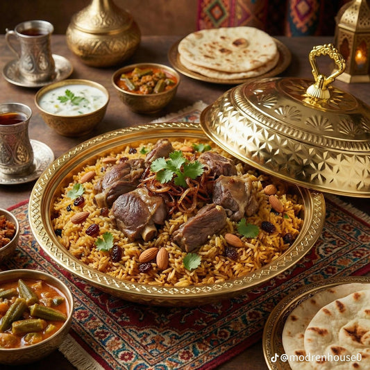 طبق تقديم ذهبي فاخر مع غطاء مزخرف