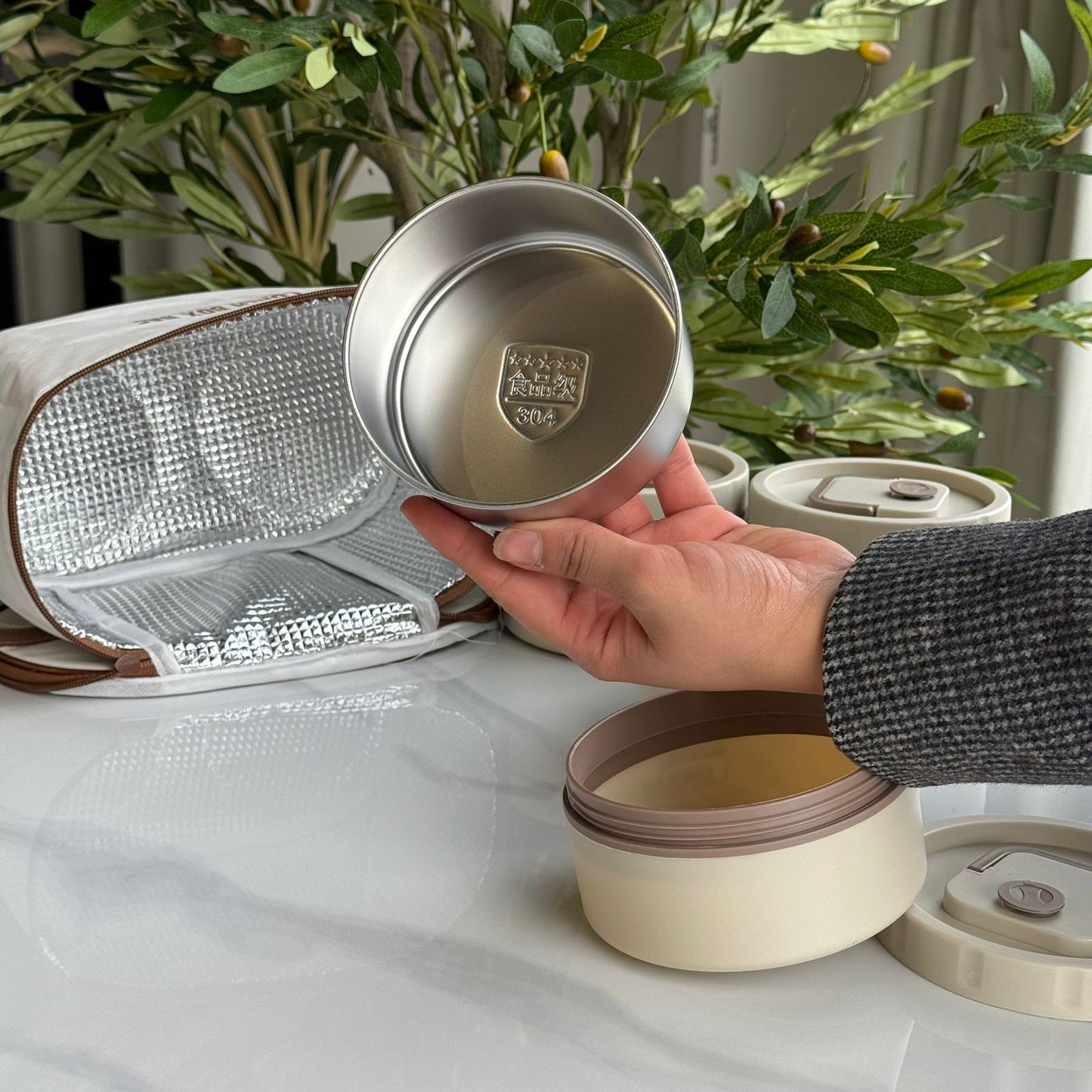 Stainless Steel Insulated Lunch Bowl with Thermal Bag