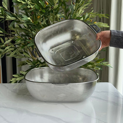 Stainless Steel Deep Colander Strainer with Dual Handles