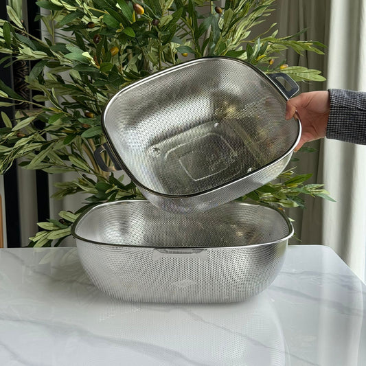Stainless Steel Deep Colander Strainer with Dual Handles