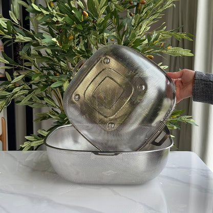 Stainless Steel Deep Colander Strainer with Dual Handles