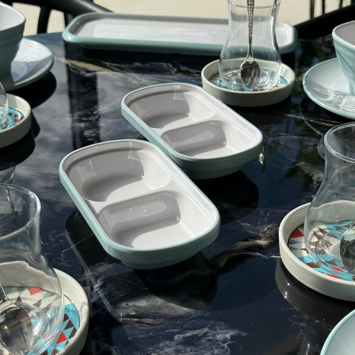 14PCS- Elegant Melamine Breakfast Serving Set