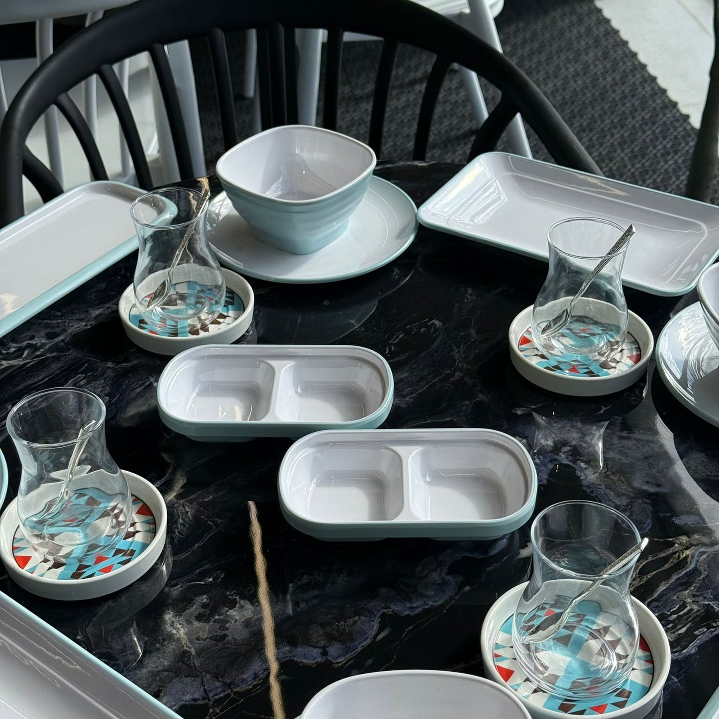 14PCS- Elegant Melamine Breakfast Serving Set