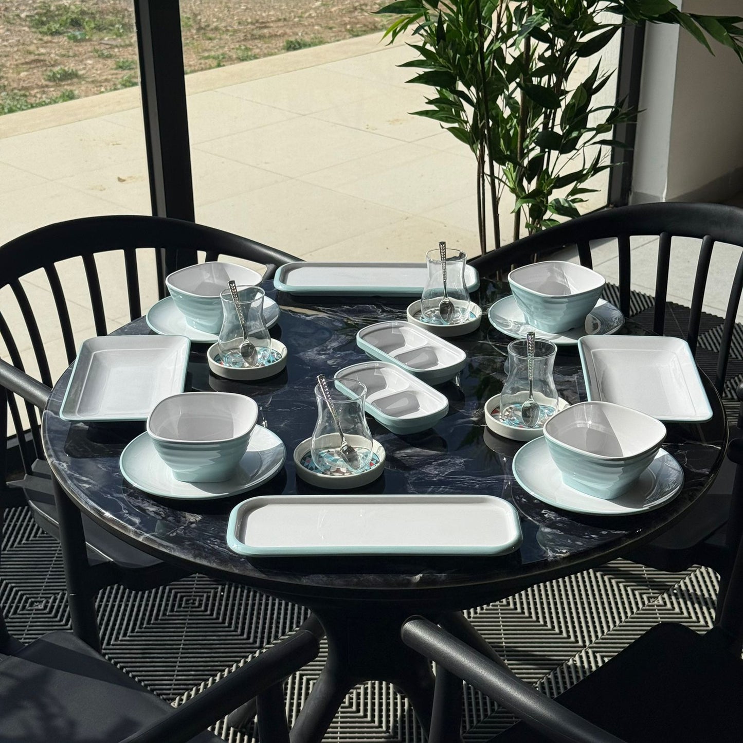 14PCS- Elegant Melamine Breakfast Serving Set