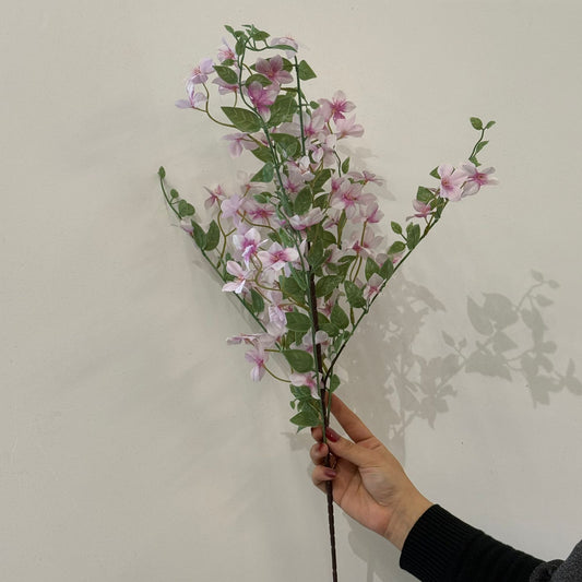 Elegant Pink Blossom Artificial Flower Branch