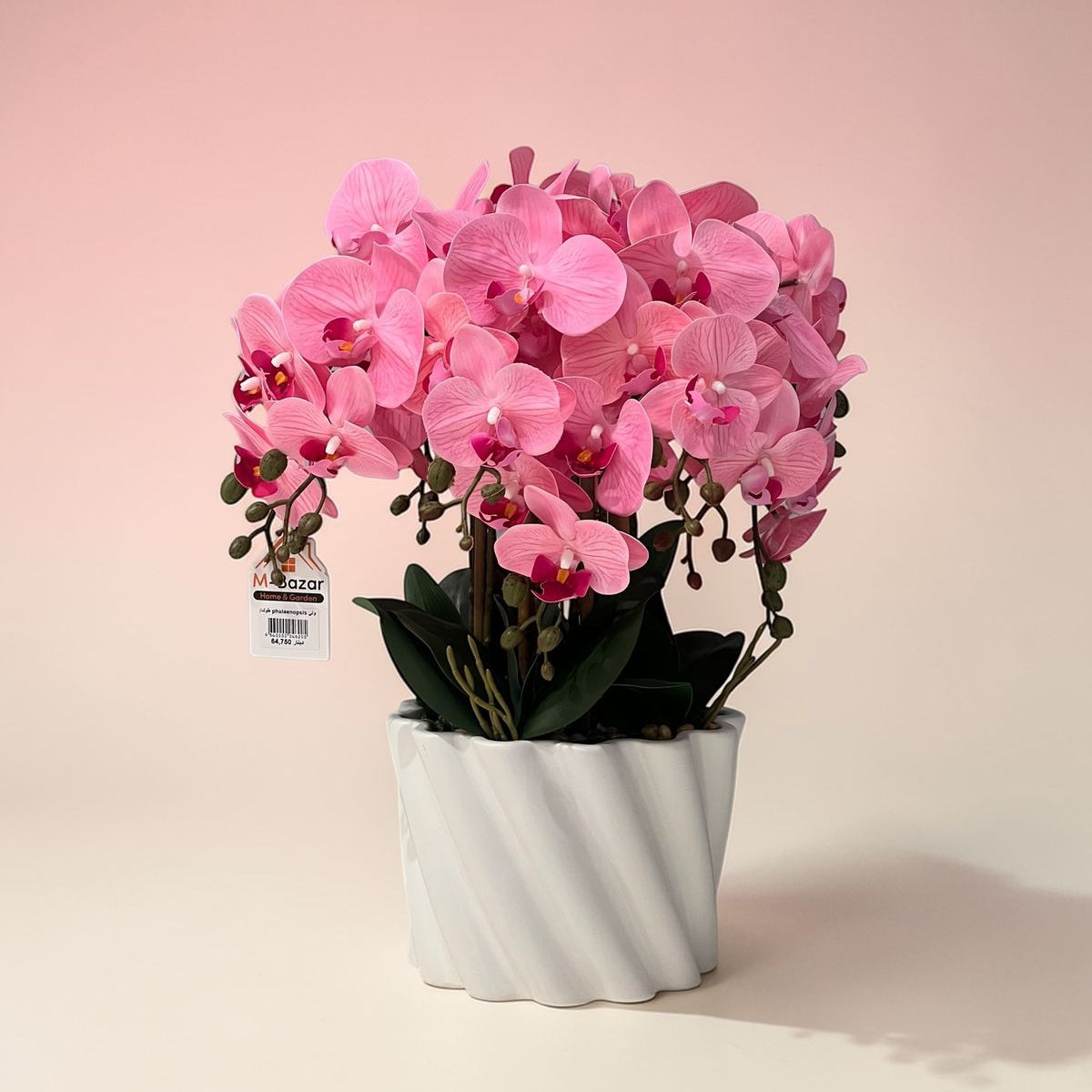 Elegant Orchid Artificial Flower with Decorative Vase - Pink & White