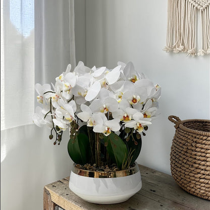 Elegant Orchid Artificial Flower with Decorative Vase