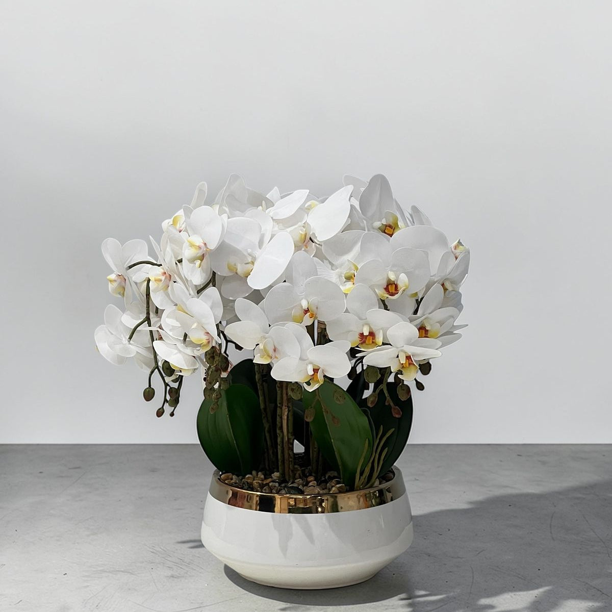 Elegant Orchid Artificial Flower with Decorative Vase