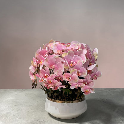 Elegant Orchid Artificial Flower with Decorative Vase
