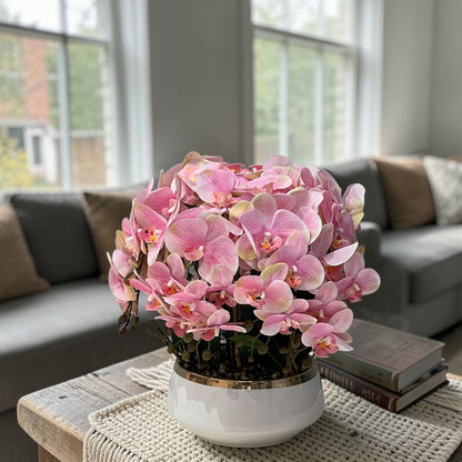 Elegant Orchid Artificial Flower with Decorative Vase