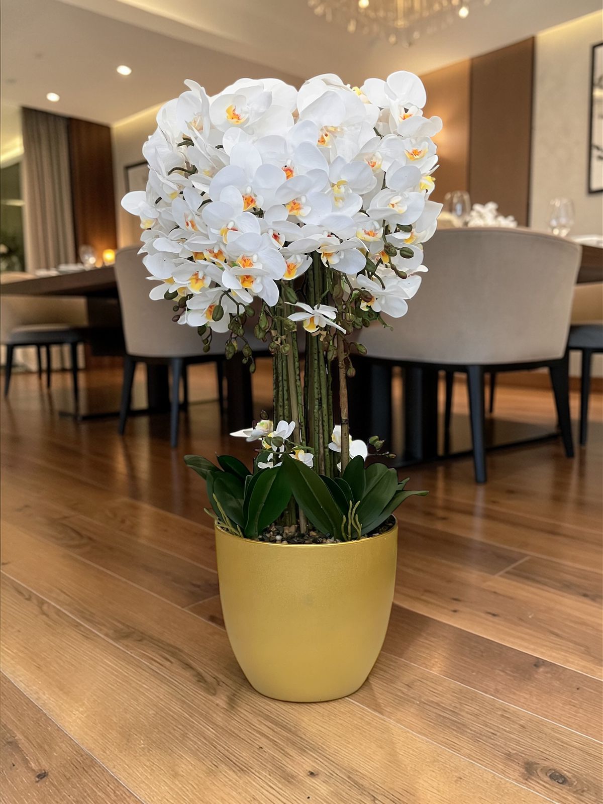 Orchid Artificial Flower Arrangement with Luxury Vase