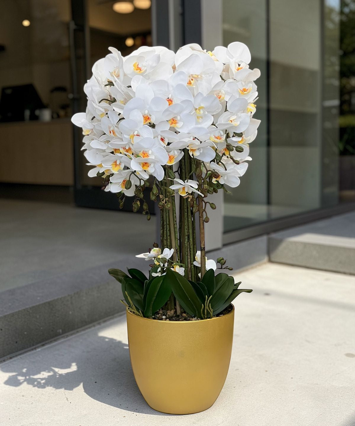 Orchid Artificial Flower Arrangement with Luxury Vase